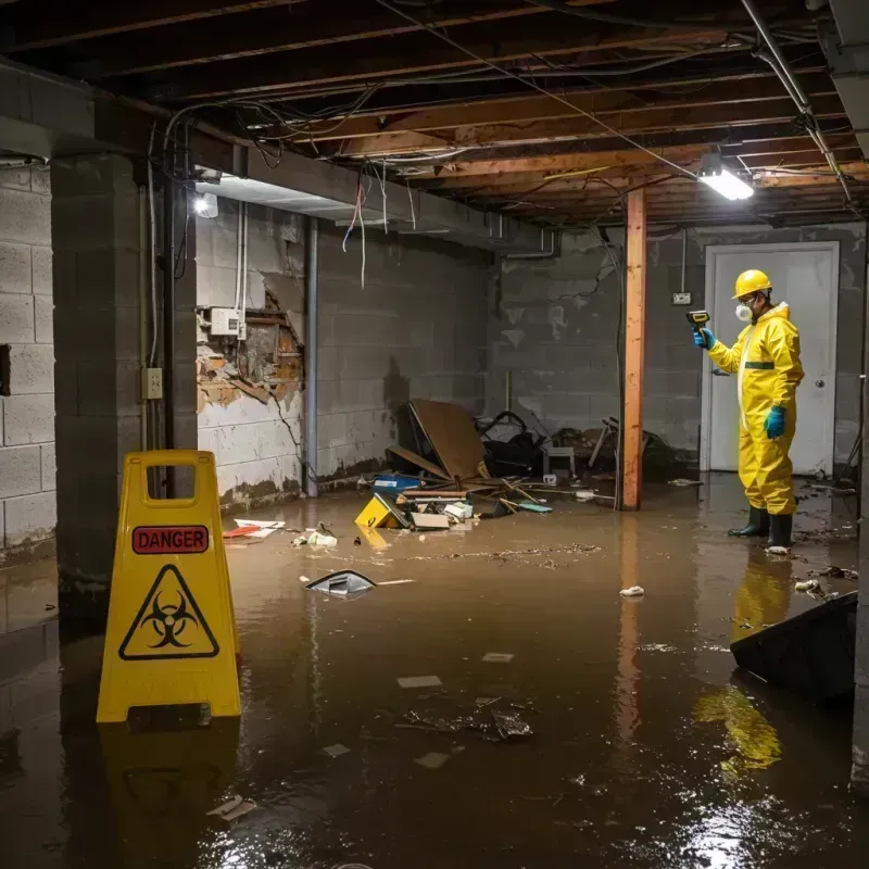 Flooded Basement Electrical Hazard in Clendenin, WV Property